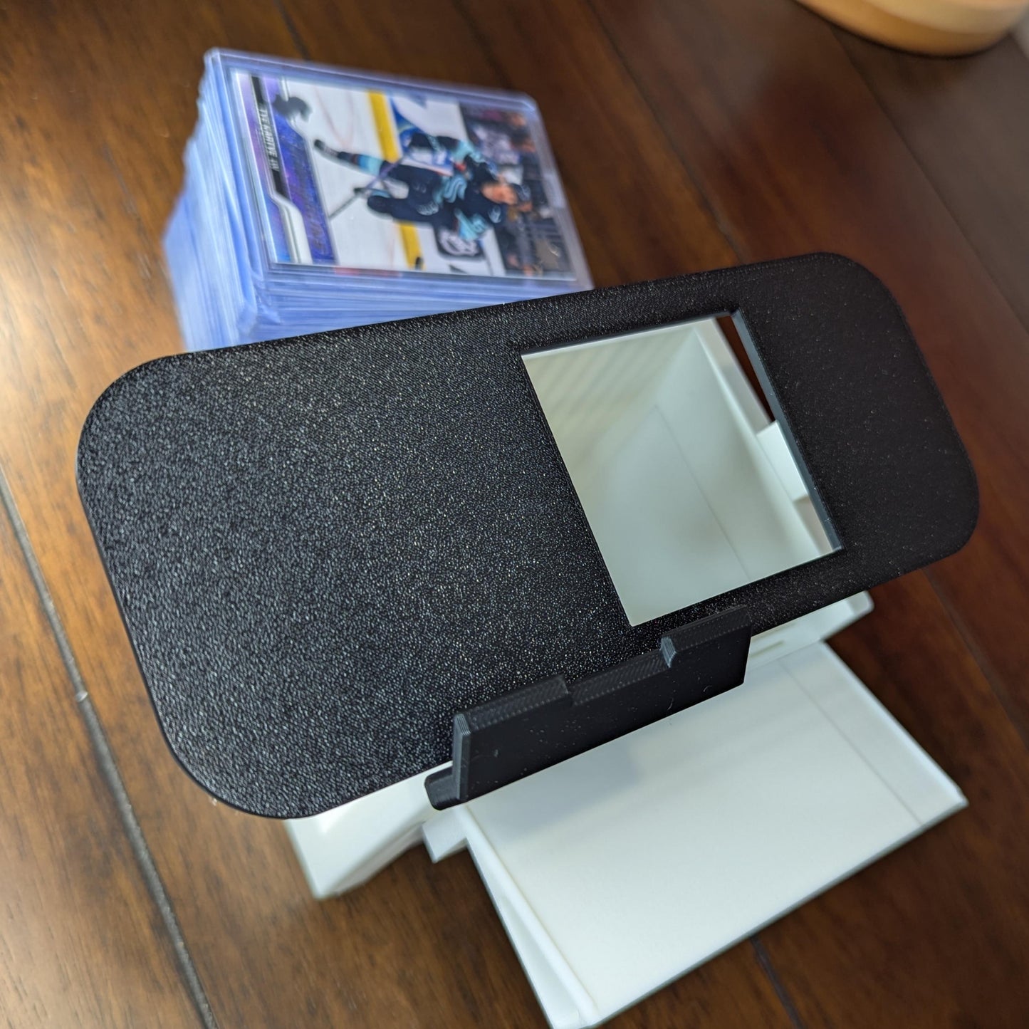Card Slide - Toploaded card scanner stand box - Sports cards or TCG card scanner - Card organization assistant