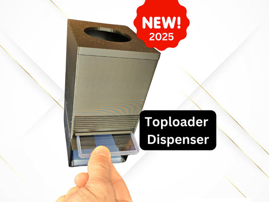 Top Loader Dispenser - With Penny Sleeves stash and Top Loader dispensing - Pokemon MTG Magic Yu-Gi-Oh! Metazoo Sports