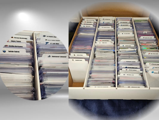 Sports Card Team Dividers Customized with Football, Baseball, Basketball, Or Hockey free Name Logos Labels -Tall
