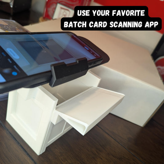 Card Slide - Toploaded card scanner stand box - Sports cards or TCG card scanner - Card organization assistant