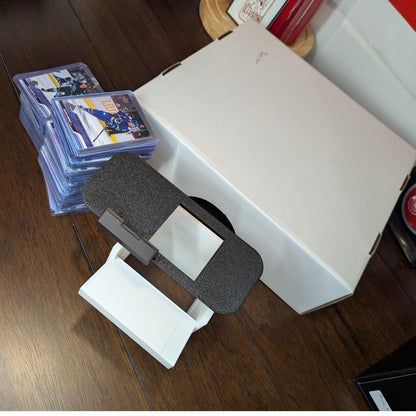 Card Slide - Toploaded card scanner stand box - Sports cards or TCG card scanner - Card organization assistant