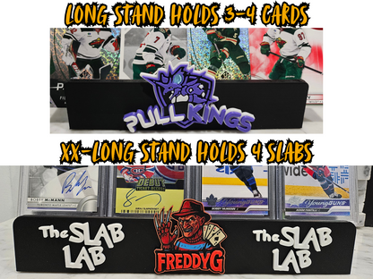 Custom X-Wide Card Stand, 3D Printed Sports Card Stands - Customized with your logo