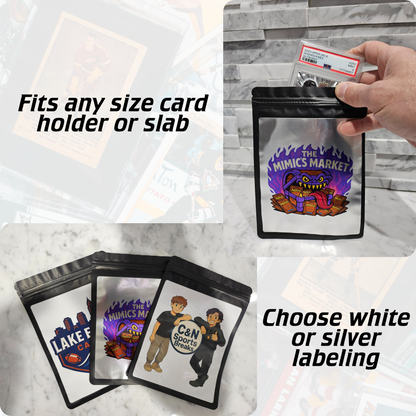Custom card break repacks pouch bag, high resolution logo, for sports cards, TCG cards