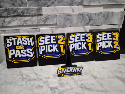 Card Breaks Sign Bundle, Stash or Pass, See 2 Pick 1, See 3 Pick 1, Giveaway