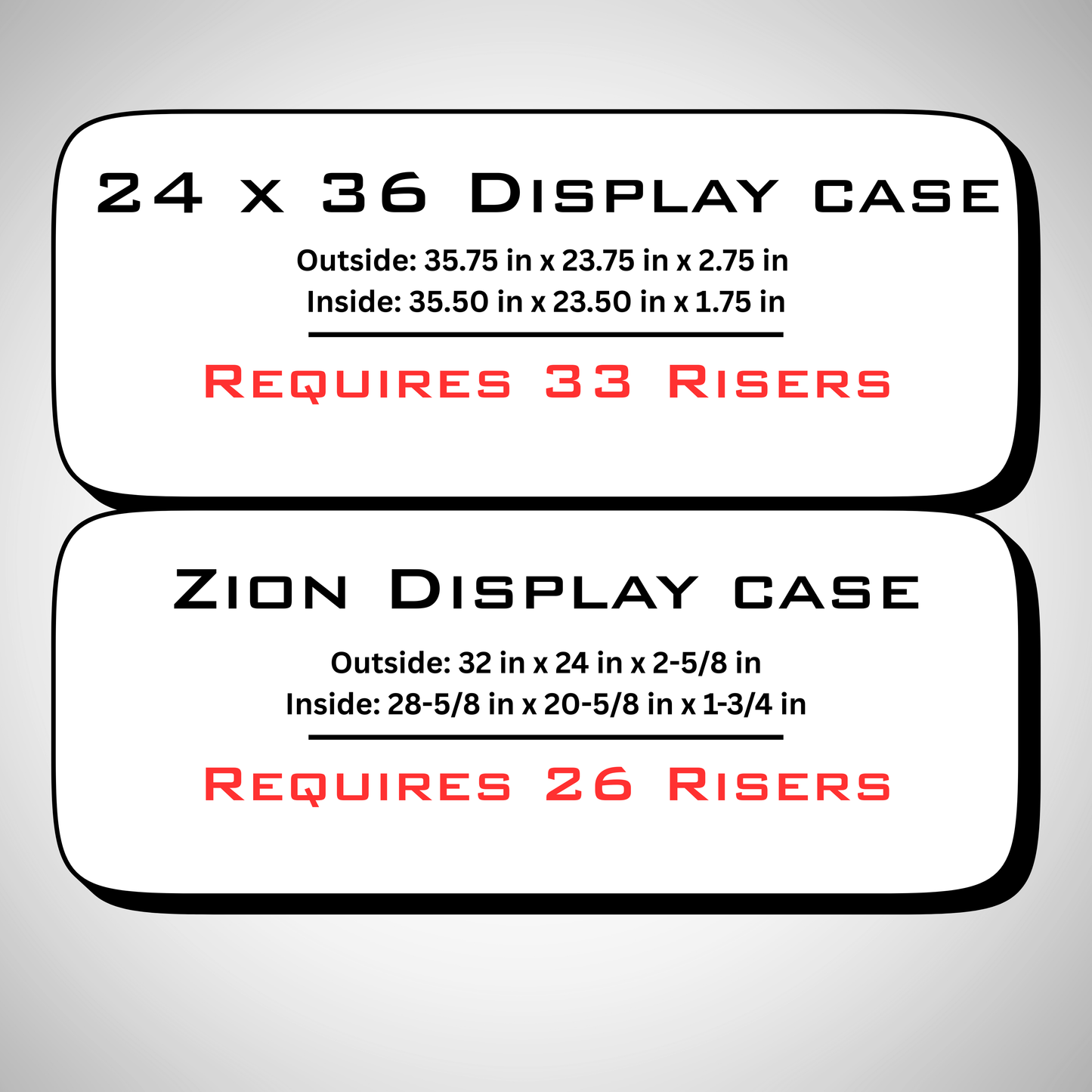 Illusion Card Risers, Display Case Card Riser Stands for your card case, Sold in sets