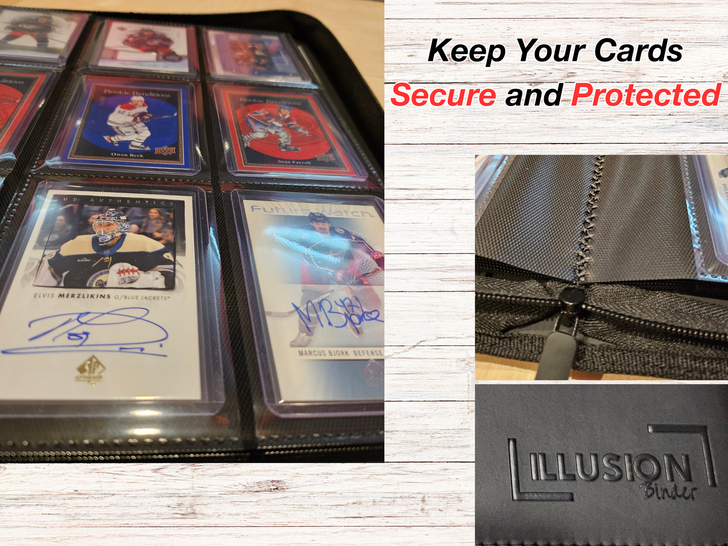 9 Pocket Trading Card Binder for Toploaders – Holds 360 Cards – PU Leather Zipper Binder – Side Loading – Pokémon, MTG, Sports Cards