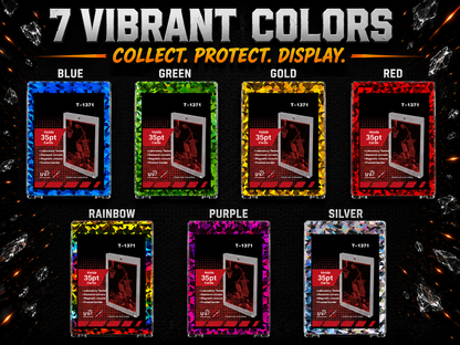 Shattered Color Magnetic One-Touch Card Holder – 35pt Trading Card Case | UV Protection | Premium Display Case | 7 Vibrant Colors