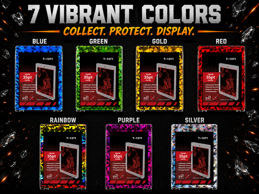 Shattered Color Magnetic One-Touch Card Holder – 35pt Trading Card Case | UV Protection | Premium Display Case | 7 Vibrant Colors