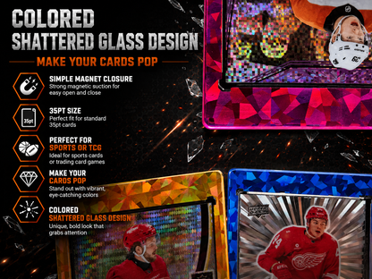 Shattered Color Magnetic One-Touch Card Holder – 35pt Trading Card Case | UV Protection | Premium Display Case | 7 Vibrant Colors