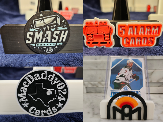 Custom Trading Card Stands, 3D Printed Sports Card Stands - Custom with your logo/name