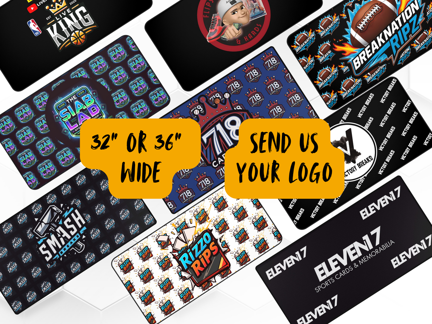 Custom Card Breaking Mat, Card break mat for card breaks | 32" x 16" Card break mat