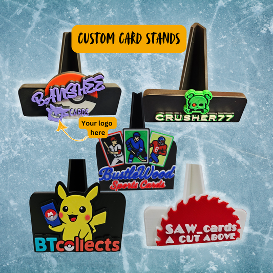 Custom Trading Card Stands, 3D Printed Sports Card Stands - Custom with your logo/name