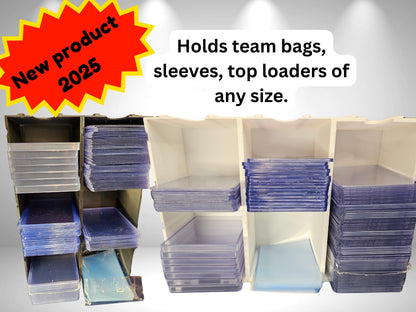 Illusion Rack Organizer - Modular storage for Sleeves, Top Loaders, team bags, trading card supply storage