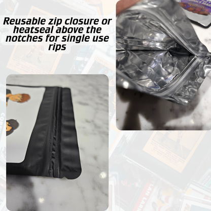 Custom card break repacks pouch bag, high resolution logo, for sports cards, TCG cards