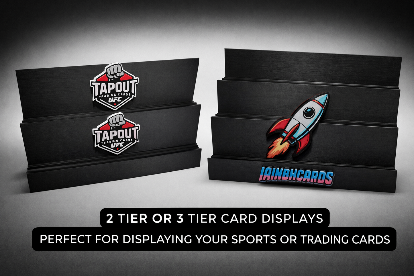 Custom Tier Card Stand (add your logo), For Sports Cards, Pokemon, MTG, Breakers